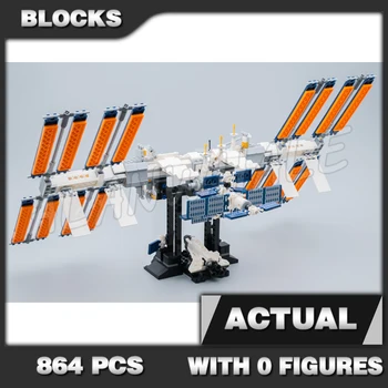 864db Ideas Space Nemzetközi Űrállomás ISS űrsikló teherszállító űrhajók 50005 építőelem játékok Kompatibilis gyerek kocka