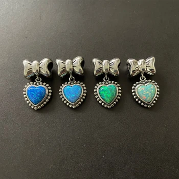 925 Sterling ezüst opál szív alakú medál charm gyöngyök Pandora karkötő karperechez Európai ékszergyűjtemény Női ajándékok