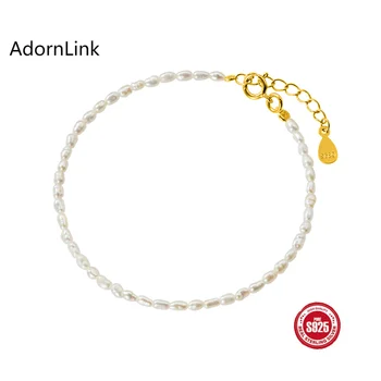 AdornLink 100% 925 Sterling ezüst Egyszerű elegáns gyöngy karkötő nőknek Születésnapi ajándékok Zsidóság