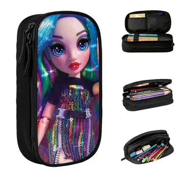 Amaya Raine Rainbow High Doll tolltartó tolltartó táskák Lányok Fiúk Nagy tároló Iskolai kellékek Cipzáras ceruzatartók