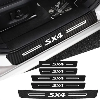 Autó első hátsó ajtóküszöb küszöb Küszöb matricák a Suzuki SX4 logóhoz 2023 csomagtartó lökhárító védő lemez karcmentes díszítő tartozékok