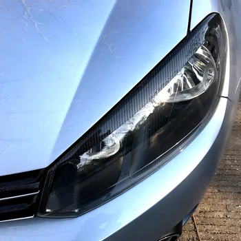 Autómatricák Volkswagen Golf 6 GTI R 2db fényes fekete autó fényszórók módosított szemöldök autó fényvédelem