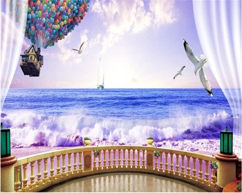 beibehang Egyéni nagyfelbontású divat gyönyörű vízálló tapéta álom tengerre néző háttérfal 3D tapéta papír peint