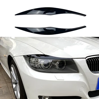 BMW 3-as E90 E91 320I 330I 2005-2012 első fényszóró burkolat díszítő szalag szemöldökvédő matrica fényes fekete