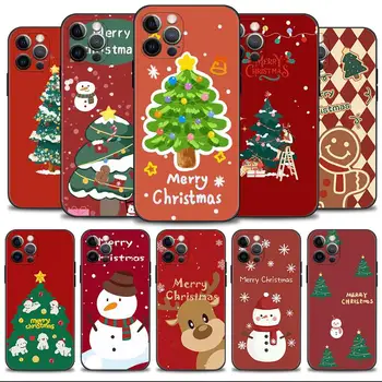Boldog karácsonyt hóember telefontok Apple iPhone 15 15 11 14 13 12 Pro Max 13 12 Mini XR X XS 7 8 szilikon tok alapok