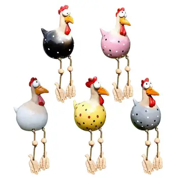Csirke kerti dekoráció csirke dekoratív állat figura kert cövek gyanta figura kakas szobrok kézzel készített kerti dísz