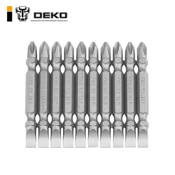 DEKO SCRE05 10db biztonsági bit hatlapfejű csavarhúzó bit S2 acél 1/4 hüvelykes hatlapú szárcsavarozó készlet 65mm hosszúság