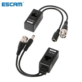 ESCAM 1 pár BNC - RJ45 passzív videó teljesítmény + Audio Balun adó-vevő CCTV kamerához