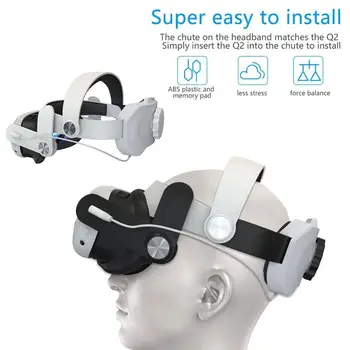  fejpántos VR headset 6000 mAh-s akkumulátorral Állítható szíj a Meta Quest 3 tartozékokhoz Állítható kényelmes fejpánt