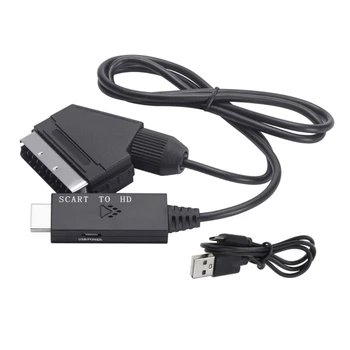HDMI-kompatibilis Scart adapterrel 1080p60Hz/720p60Hz HDMI-kompatibilis kimeneti USB-kábel tápegység Alacsony energiafogyasztás