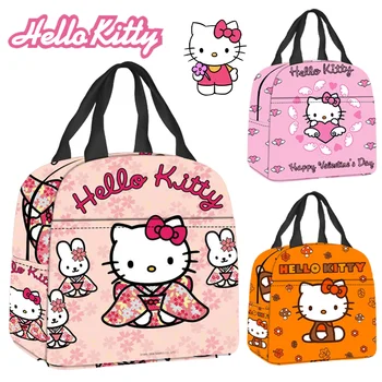 Hello Kitty uzsonnás táska hordozható Bento csomag alumínium fólia zacskó étkezési csomag jégcsomag női diák gyerek kézitáska vízálló uzsonnás doboz