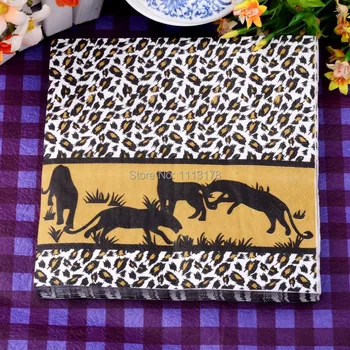 Húsvéti leopárd papírtörlők Esküvői szalvéták Színes szalvéta papír 60% szűzfa szalvéta ingyenes szállítás