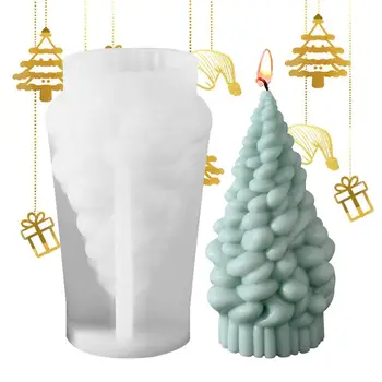 Karácsonyfa gyertyaforma Egyedi 3D spirál szilikonfa forma DIY kézzel készített ünnepi gyertyaformák Gyanta öntés karácsonyi viasz