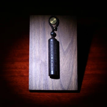 Kézzel készített eredeti tibeti ébenfa kulcstartó hatszavas igazságfaragás kézzel készített vintage fa kulcstartó