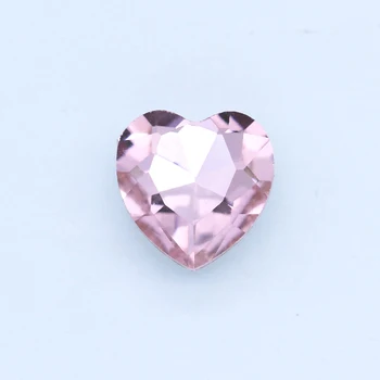 Különböző méretű rózsaszín színű szív alakú kézi kézműves pointback strasszok üveg DIY kristály strassz ruha ruha dekorációs gyöngy