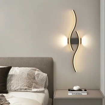 LED fali lámpa nappalihoz hálószoba lépcső modern minimalista éjjeli fali lámpa Art belső világítótestek Lakberendezés