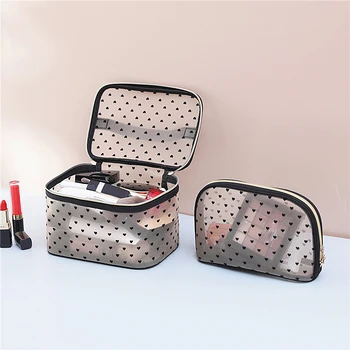 Love sminktáskák Hálós kozmetikai táska hordozható utazási cipzáras tasakok otthoni irodai kiegészítőkhöz Cosmet táska Új