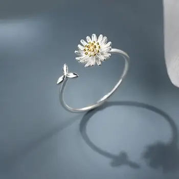 Luxus márka Kreatív stílusú Boho virág százszorszép gyűrűk nőknek Állítható gyűrű Divat Charm Ékszerek nagykereskedelme