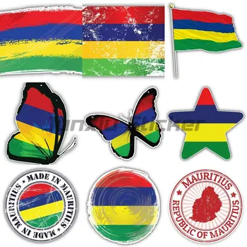 Mauritius zászló jelvény Zászló Térkép Országkód Matrica autókhoz, laptopokhoz, hajókhoz, fali ajtóhoz Ablak sisak Kerékpár autó matricák