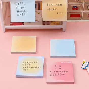 Memo Pad Színátmenetes színes jegyzettömb Öntapadó ragasztó Kawaii Feljegyzés naplódekorációhoz Diák írószerek Iskolai kellékek