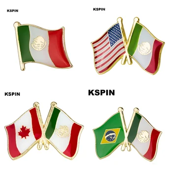 Mexikó zászló jelvény bross Natinal hajtóka csapok zászló