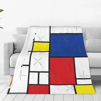 Mondrian minimalista De Stijl Modern Art II Fatfatin takaró Ágytakaró az ágyon Ágyterített ágytakaró Tartsa melegen