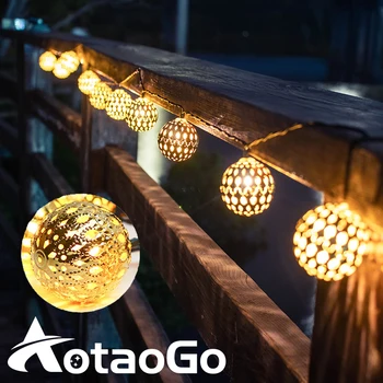Napelemes kültéri fény füzér LED napelemes külső fényfüzér partihoz esküvő karácsonyi ünnepi világítás dekoratív