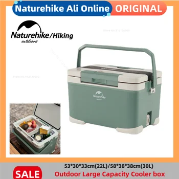 Naturehike hordozható kültéri nagy kapacitású hűtődoboz 22L/30L Camping hőszigetelt hűtődoboz Piknik élelmiszer tároló doboz