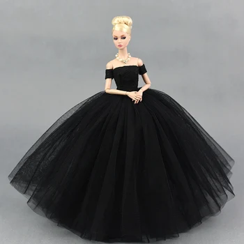NK Hivatalos 1 db fekete esküvői ruha Barbie babához 1/6 BJD Party Estélyi Ruha Buborékszoknya Ruházat Ruházat Ruházat Kiegészítők Játékok