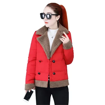 Női rövid pamuttal párnázott kabát divat pelyhesítés varrás pamuttal párnázott kabát kültéri meleg, kényelmes, rövid kabát új stílus