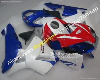 Olcsó ABS burkolatkészlet Hondához CBR600RR 2005 2006 CBR 600RR 05 06 piros fehér kék motorkerékpár burkolati készlet (fröccsöntés)