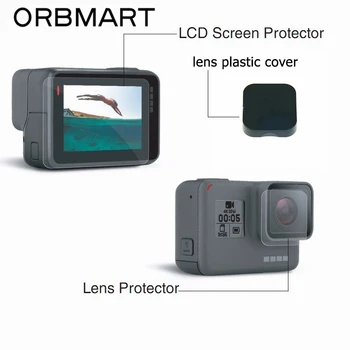 ORBMART 3 az 1-ben lencsesapka fedél ház tok + lencse és képernyővédő fólia Go Pro Gopro Hero 5 6 7 sportkamera tartozékokhoz