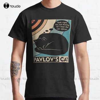 Pavlov's Cat Funny Psychology (Clr) Classic póló Fekete póló pamut kültéri egyszerű Vintag alkalmi pólók Xs-5Xl Uniszex