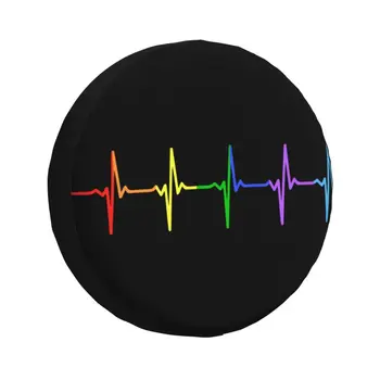 Rainbow Pulse Hearbeat LGBT pótkerékfedél Toyota RAV4 Prado Jeep RV SUV leszbikus meleg büszkeség autó kerékvédő burkolatokhoz