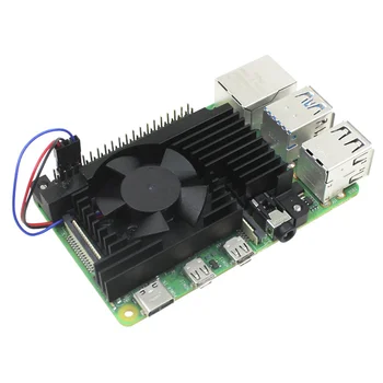 Raspberry Pi 4B fejlesztőkártya radiátorhoz 3510 Ultra Silent PWM sebességszabályozó hűtőventilátor modullal felszerelve