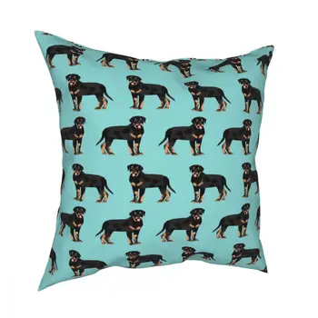 Rottweiler Dog Light Blue négyzet alakú párnahuzat párnák kanapéhoz alkalmi párnahuzat