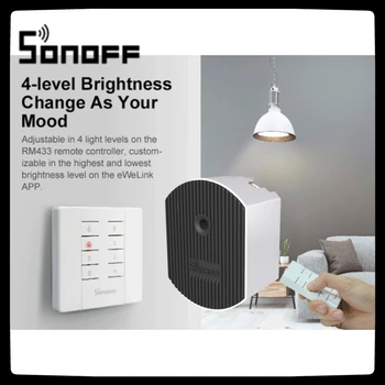 SONOFF D1 WiFi intelligens fényerő-szabályozó kapcsoló DIY mini kapcsoló intelligens otthoni modul Állítsa be a fény fényerejét APP / Hang / RM433 RF távirányító