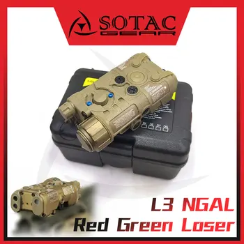 SOTAC L3 NGAL piros zöld lézeres célzós irányzék IR led megvilágítás taktikai vadászat zseblámpa illeszkedés 20mm Picatinny sín
