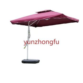 Sunshade Garden Umbrella kültéri szabadidő strandkulcs oldalsó állvány négyzet alakú dupla felső 