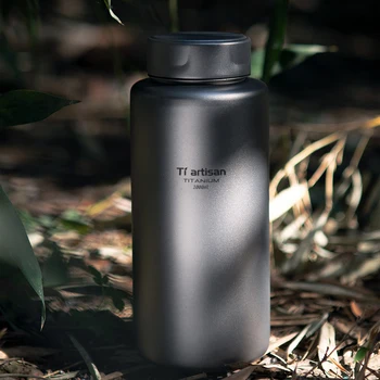Tiszta titán széles szájú vizes palack kültéri hordozható utazás nagy kapacitású titán vizes palack