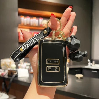 TPU autós kulcstok tok fedél Renault Megane E-Tech Arkana Koleos Captur Clio festői talizmán Dacia Sandero kártya nyuszi kulcstartóhoz