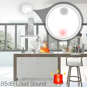Tuya intelligens füstérzékelő otthoni tűzérzékelő Füstjelző érzékelő Smart Life távirányító a konyha biztonságához