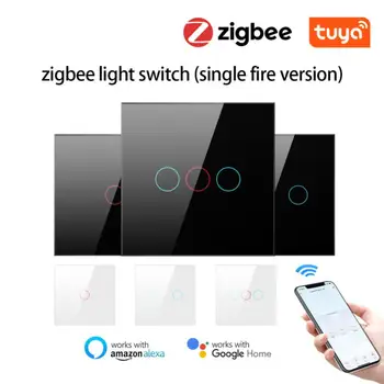 Tuya intelligens otthoni fali kapcsoló 1/2/3 Gang Zigbee EU Light Touch kapcsolók panel Hangvezérlési időzítő működik Alexa Google Home