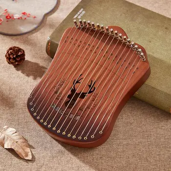Ujj 17 billentyű Kalimba hüvelykujj zongora fém húros fa hangoló csavarkulccsal