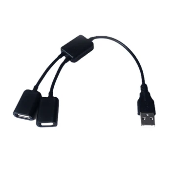 USB Splitter Y kábel USB 1 apa - 2 anya hosszabbító kábel csatlakozó Dupla USB port Extender Hub adatadapter