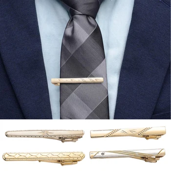 Vadonatúj férfi nyakkendőcsipesz Classic egyszerű stílusú tű kapocs arany színű férfi üzleti esküvői nyakkendő klip kapocs fém férfi ékszerek
