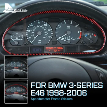 Valódi szénszálas BMW E46 3-as sorozathoz 1998 1999 2000 2001 2002 2003 2004 2005 2006 Sebességmérő keret Autós kiegészítők matricák