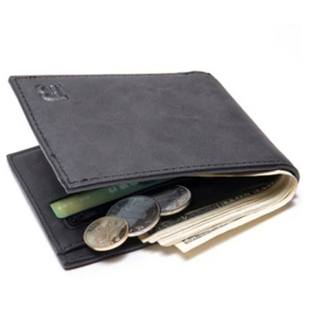 Vintage Men Pu bőr pénztárca rövid karcsú férfi pénztárca Pénz hitelkártya-tartók Férfi pénztárca pénztáska