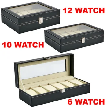 Watch Display Storage Box PU bőr doboz Watch szervező és kijelző férfi és női ajándék üzlet