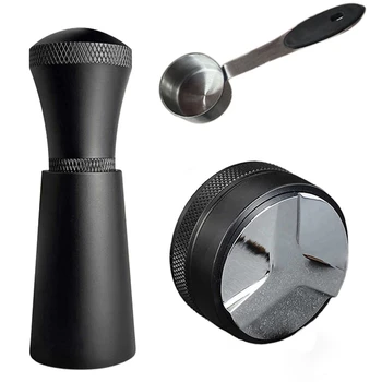 WDT Eszpresszó elosztó eszközök - 53 mm-es rozsdamentes acél kávéelosztó 0,35 mm-es tűvel Keverő & 1 kávéskanál